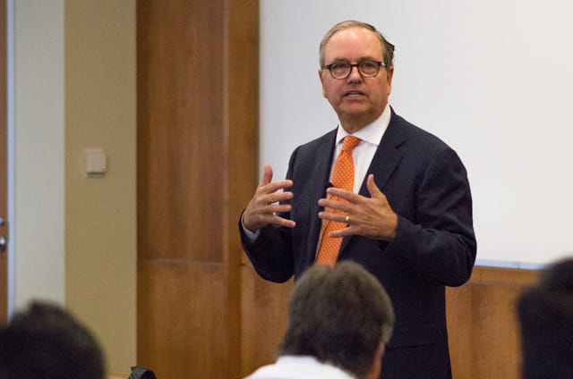Lee Scott speaking to a group