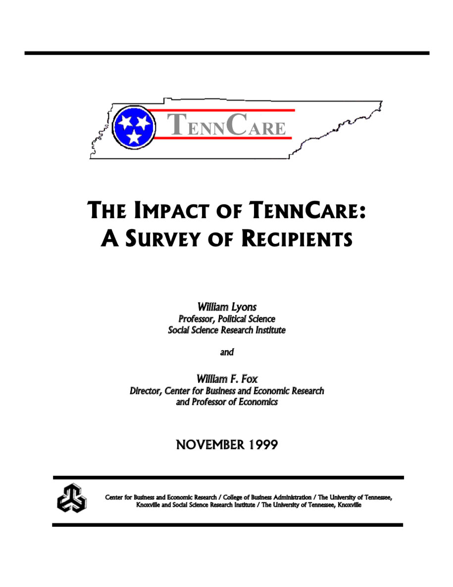 The Impact of TennCare, Survey of Recipients 1999
