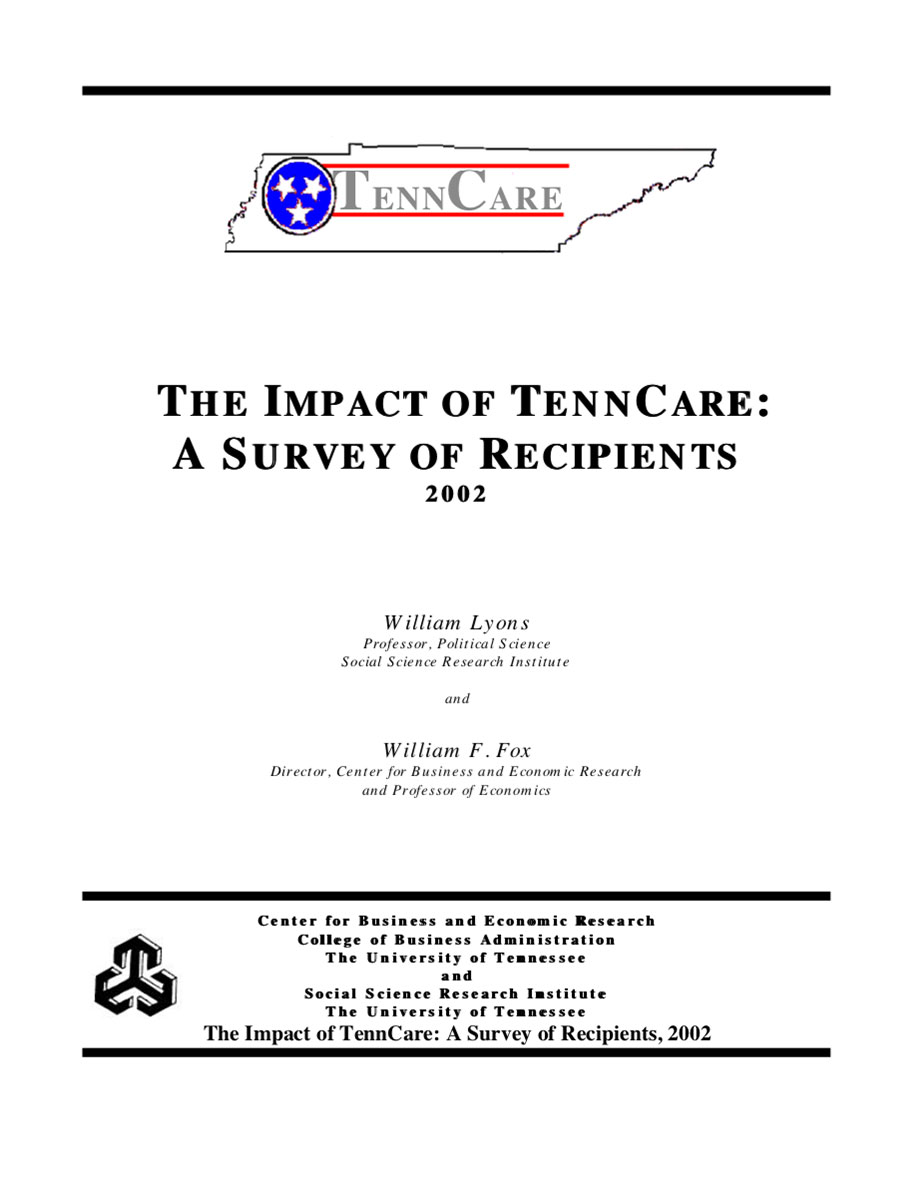 The Impact of TennCare, Survey of Recipients 2002
