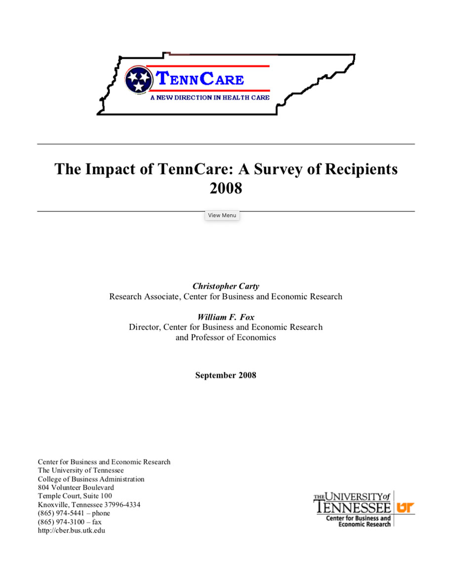 The Impact of TennCare, Survey of Recipients 2008