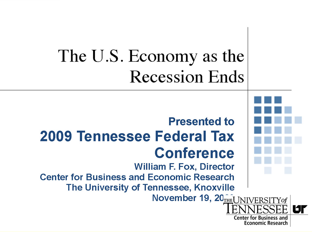 The U.S. Economy as the Recession Ends