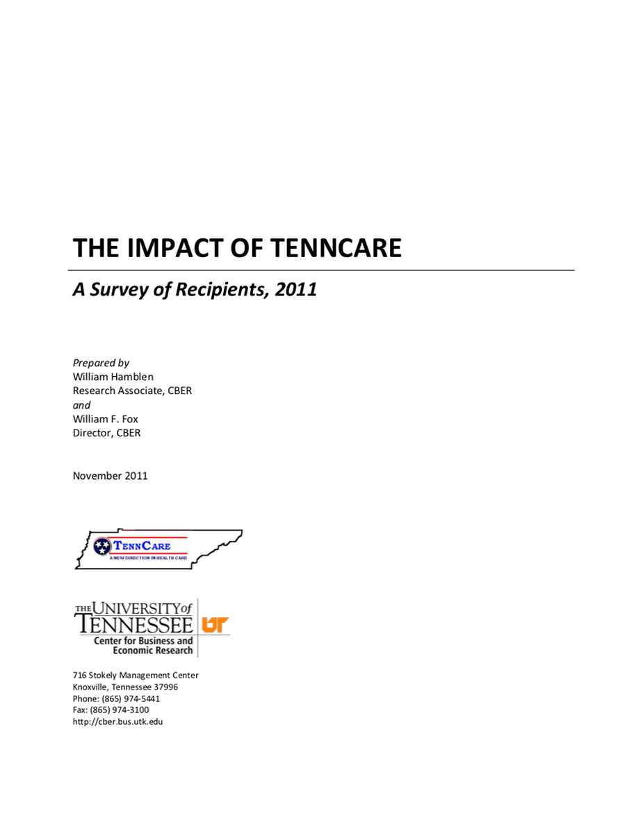The Impact of TennCare: A Survey of Recipients, 2011