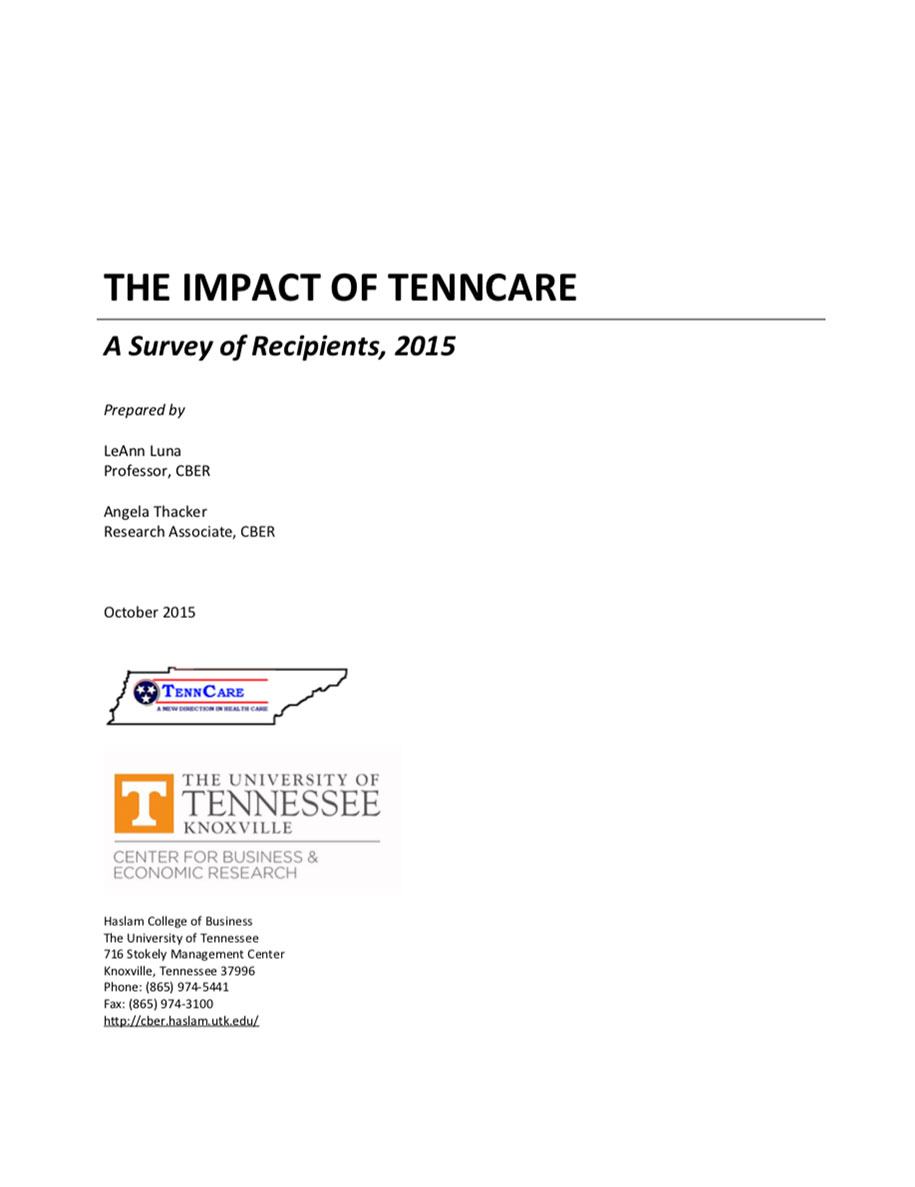 The Impact of TennCare: A Survey of Recipients, 2015