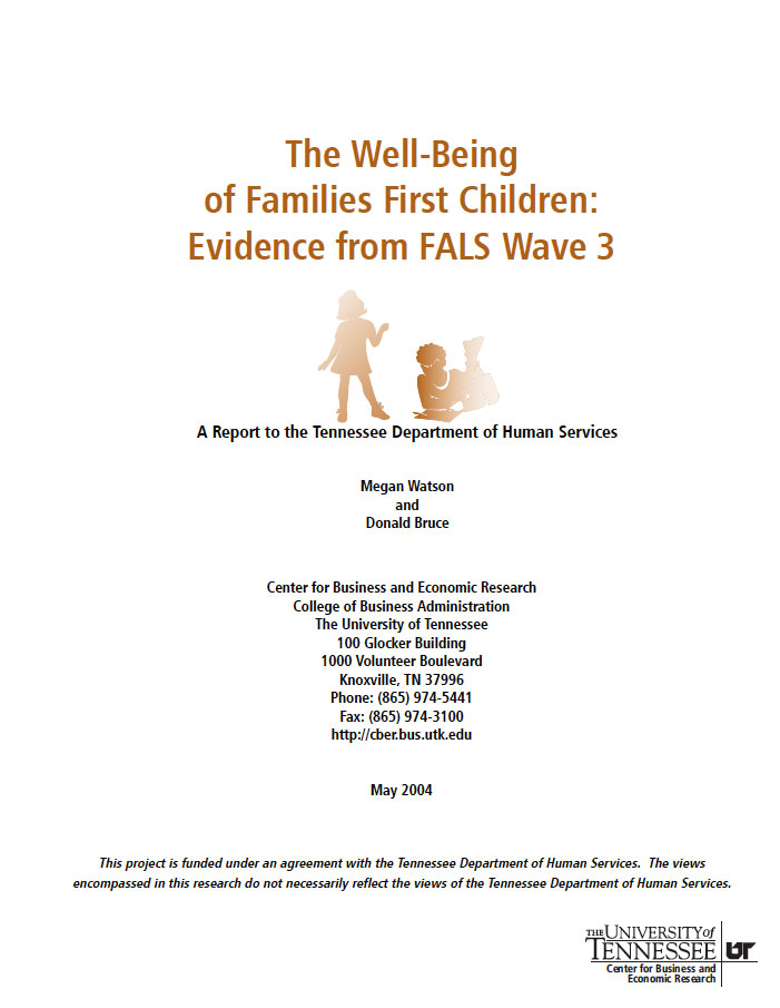The Well-Being of Families First Children: Evidence from FALS Wave 3
