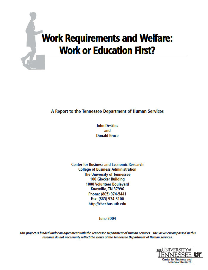 Work Requirements and Welfare: Work or Education First?