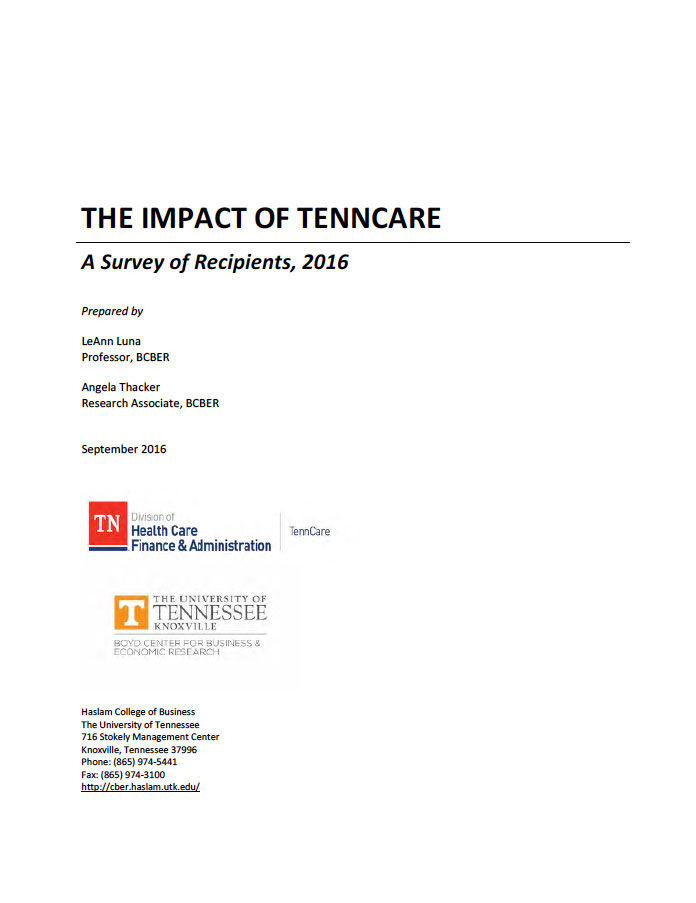 The Impact of TennCare: A Survey of Recipients, 2016