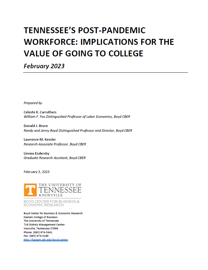 Tennessee’s Post-Pandemic Workforce: Implications for the Value of Going to College