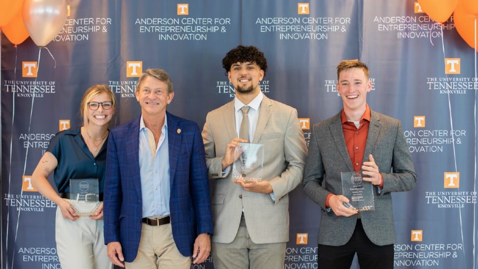 Alexandria Carter, UT System President Randy Boyd, Zain Zitawi, Wesley Pitts