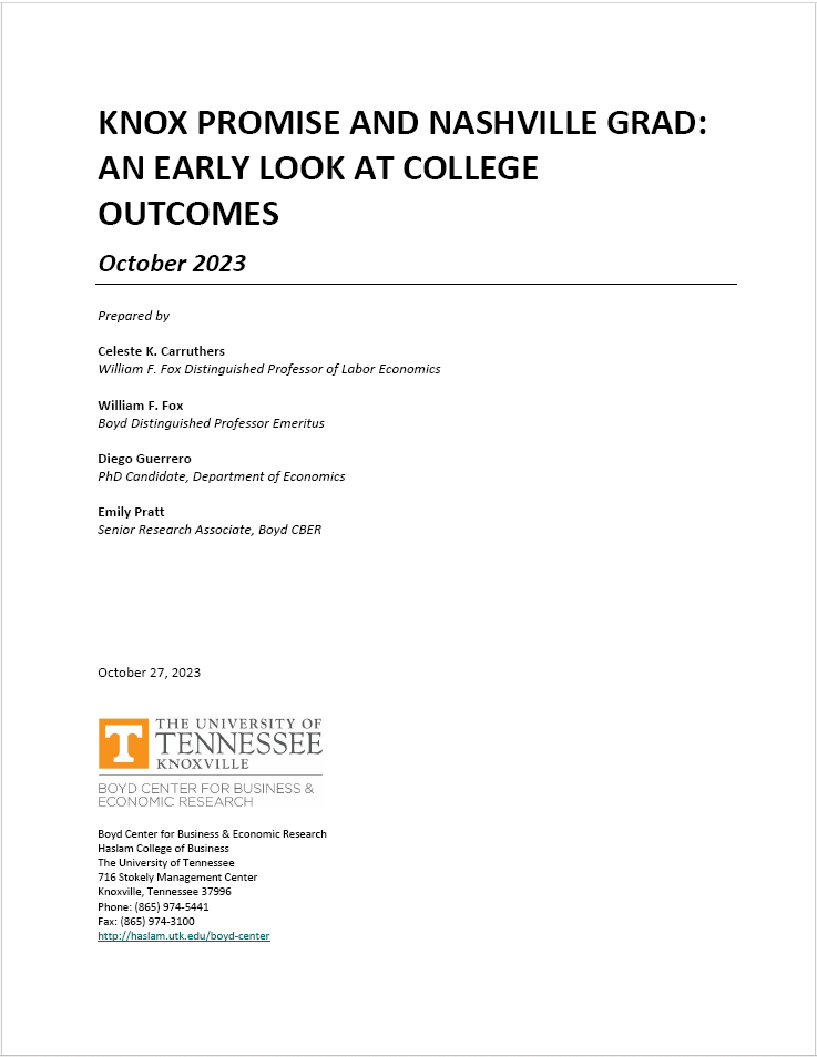 Knox Promise and Nashville Grad: An Early Look at College Outcomes