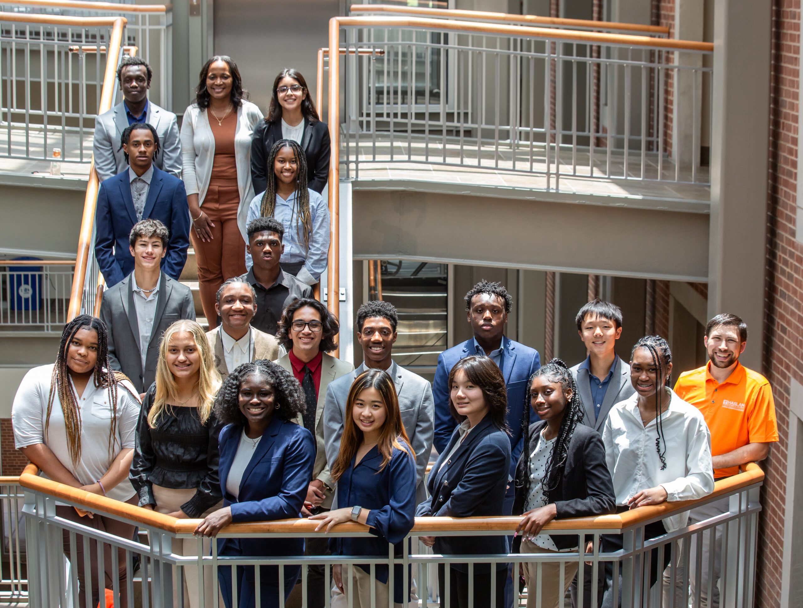 SCM Program students on stairs