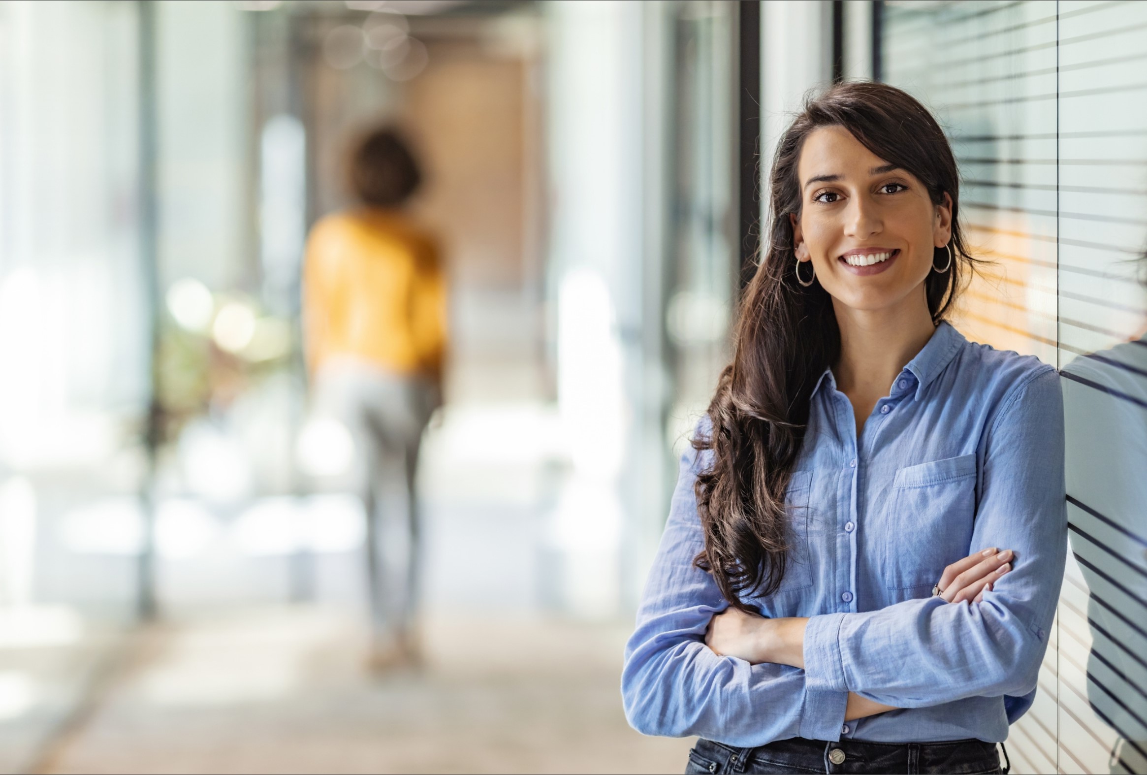 woman leaning against wall