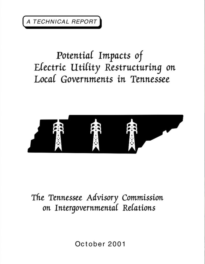 Potential Impacts of Electric Utility Restructuring on Local Governments in Tennessee
