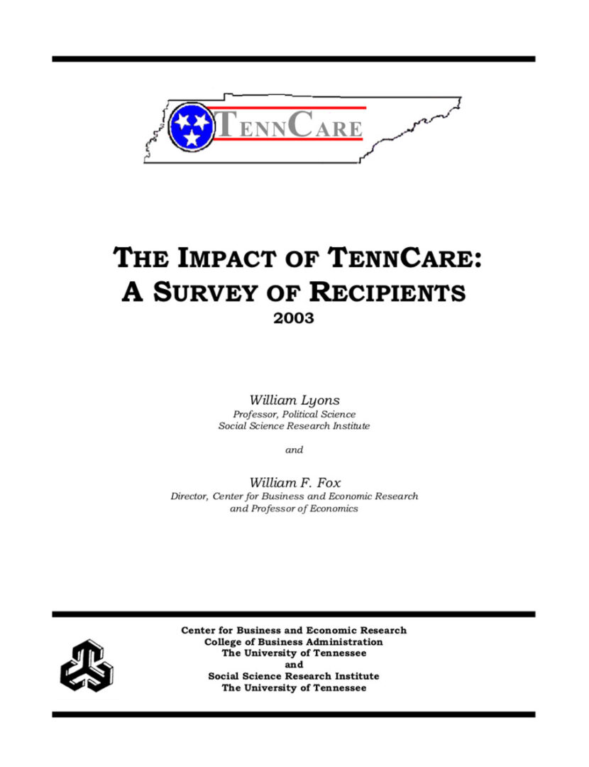 The Impact of TennCare, Survey of Recipients 2003