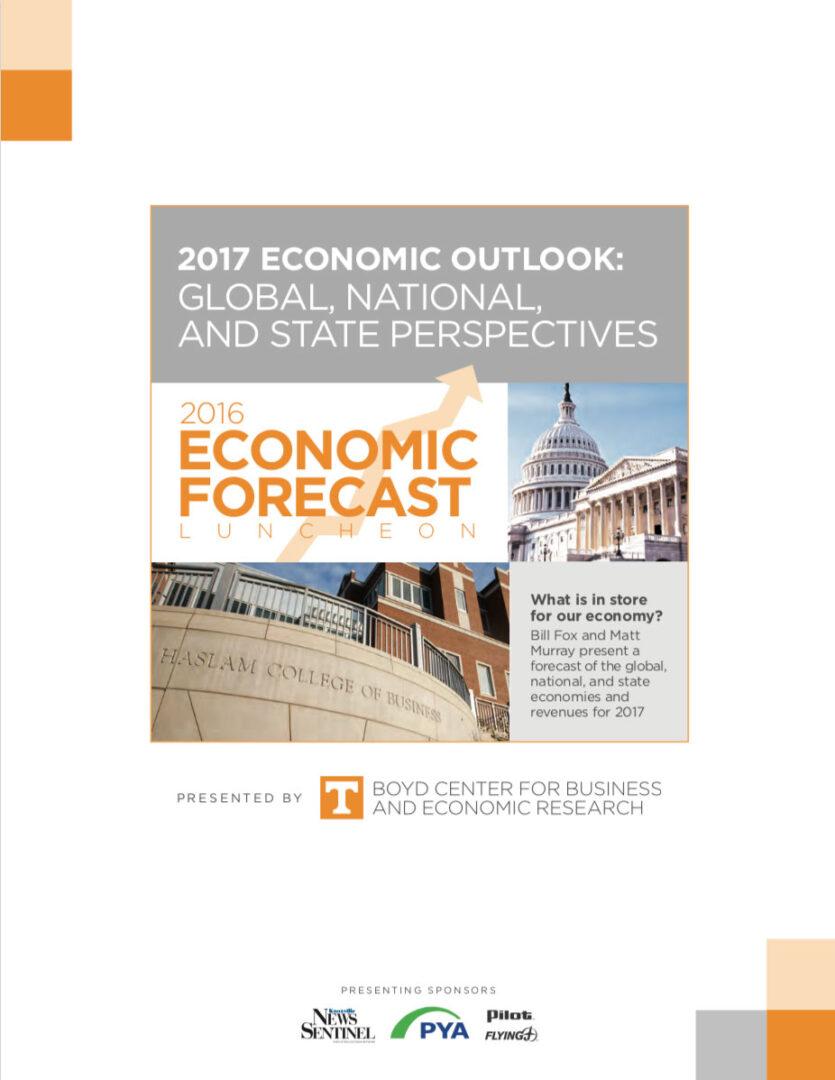 2017 Economic Outlook: Global, National and State Perspectives (Boyd Center Economic Forecasting ...