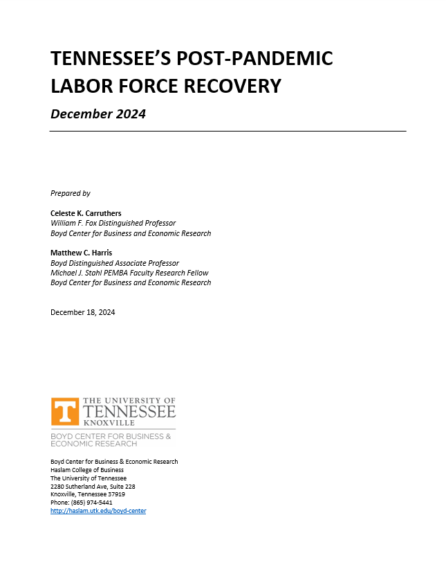 Tennessee’s Post-Pandemic Labor Force Recovery