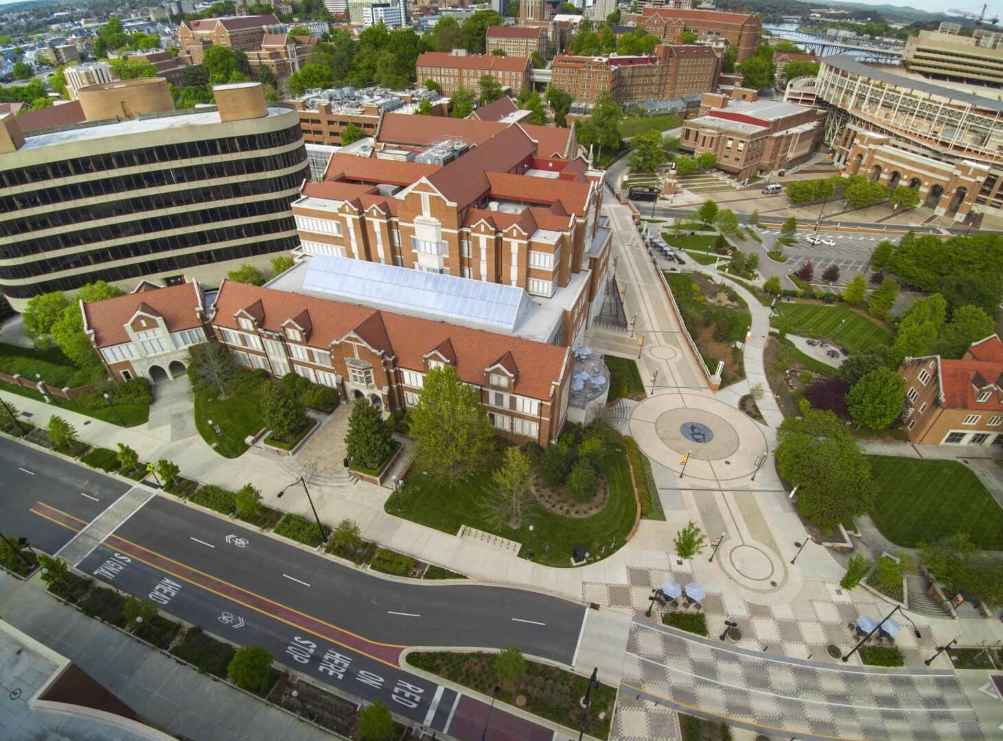 haslam building drone photo