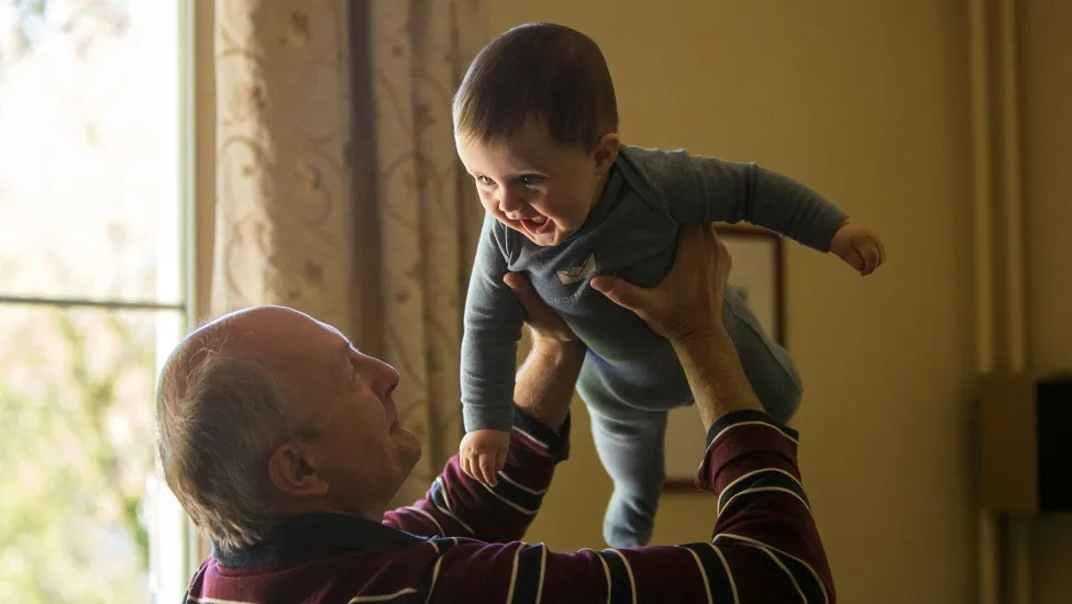 Older man lifting a small child in the air. Both are smiling.|Figure 1 is a graph that shows how Tennessee’s population has grown from just over 2 million people in 1910 to 6.9 million in 2020. The graph shows it is projected to continue growing to almost 8 million in 2040 and 9.25 million in 2070.