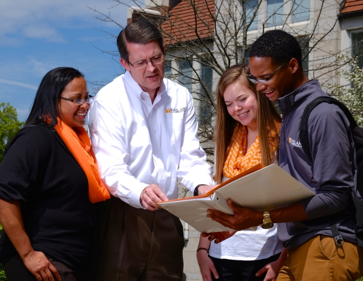 professor helping students
