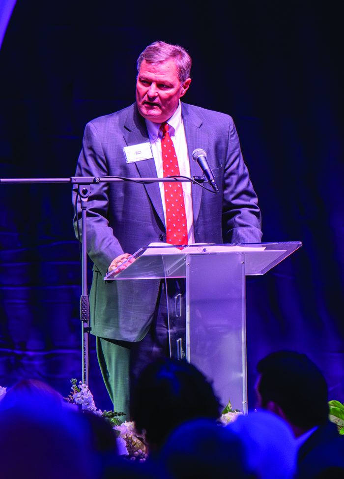 Marty Brown at speaking event