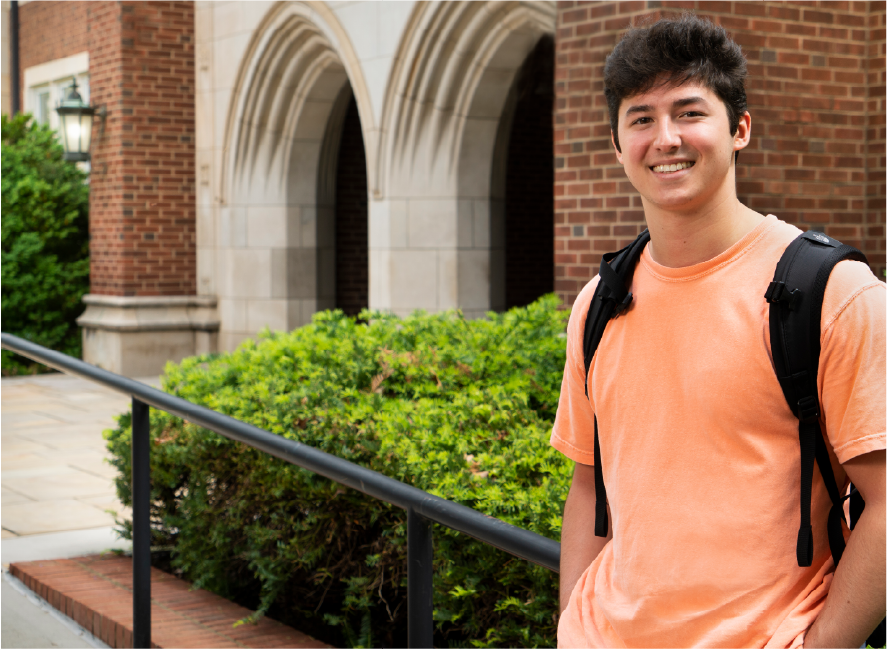 Student on Haslam campus