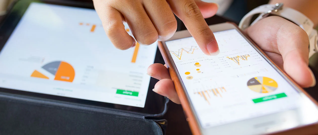Looking at charts on tablet and phone