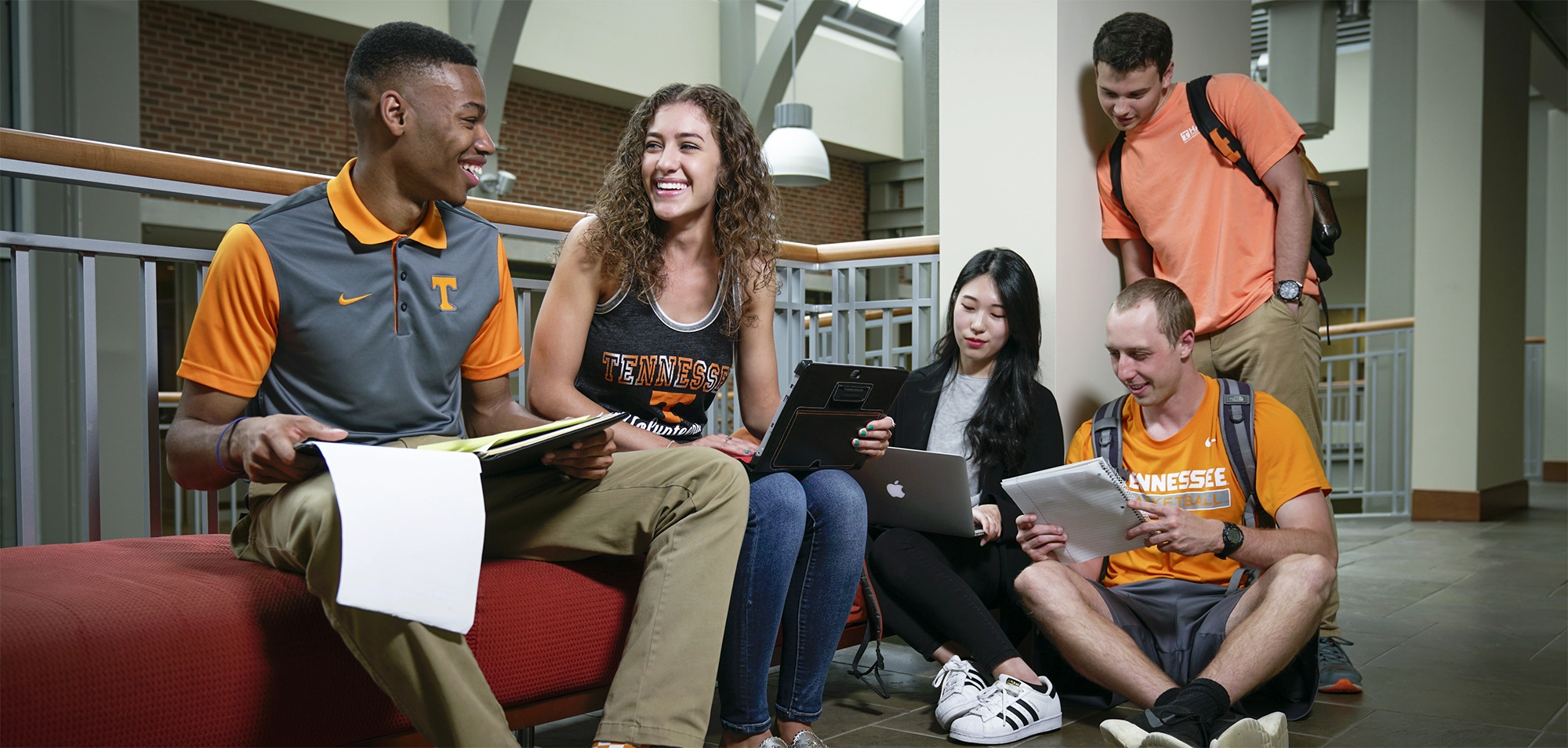 students studying in common area
