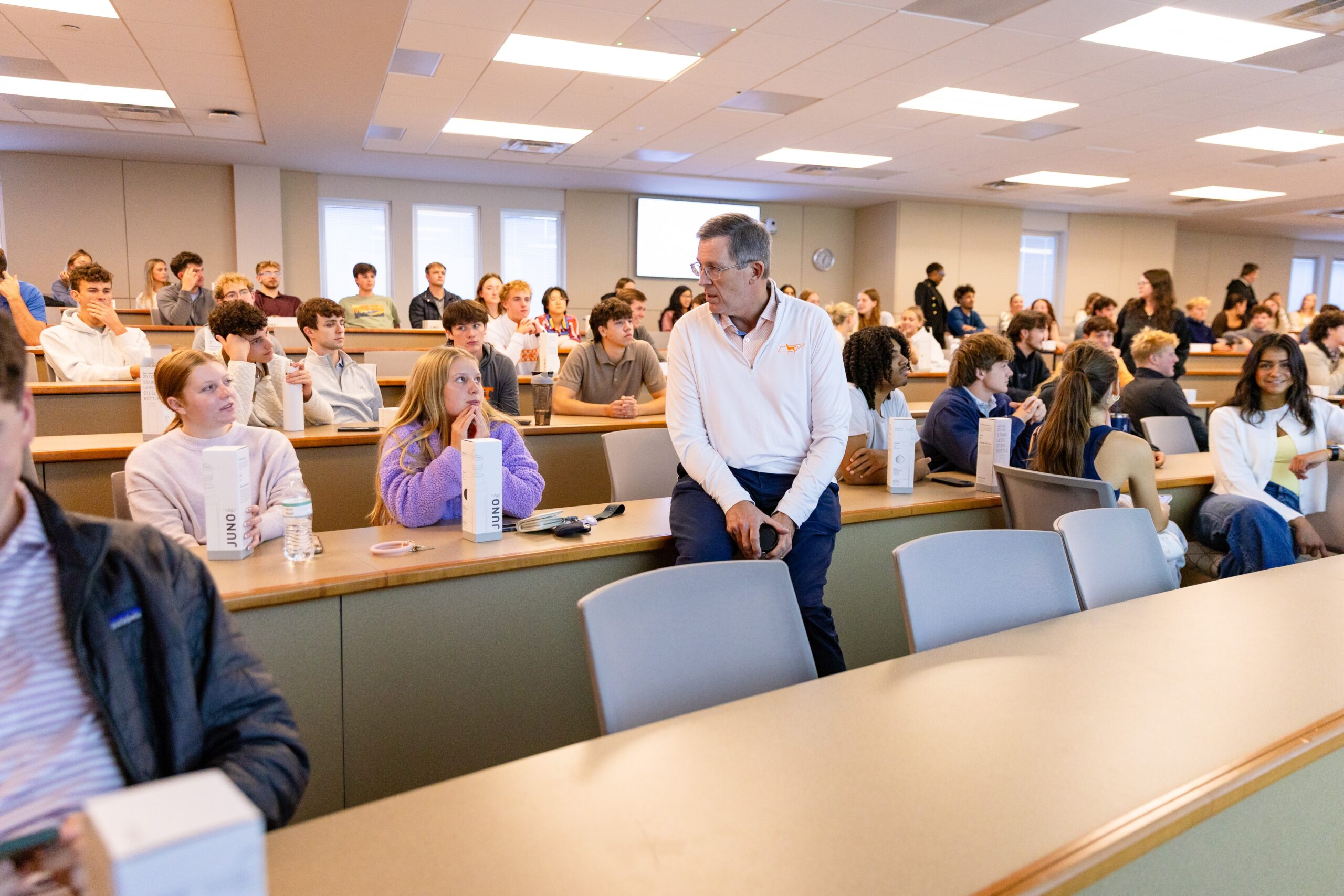 Neal with students in class