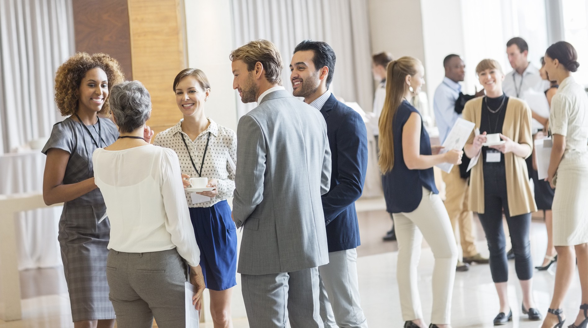Students at a networking event